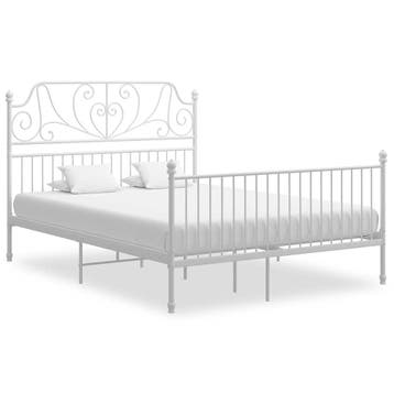 vidaXL Bedframe metaal wit 160x200 cm, Huis en Inrichting, Slaapkamer | Bedden, Verzenden, Wit, 200 cm, Metaal