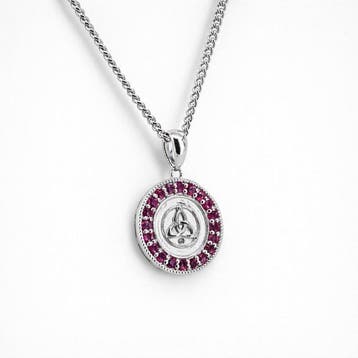 Zonder minimumprijs - Halsketting Verguld Robijn - Diamant -, Sieraden, Tassen en Uiterlijk, Kettingen, Nieuw