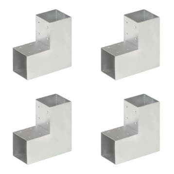vidaXL Paalverbindingen 4 st L-vorm 91x91 mm gegalvaniseerd, Verzenden, Nieuw