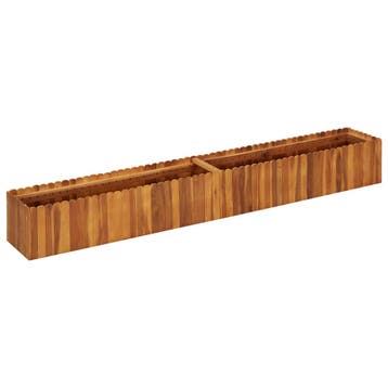 vidaXL Plantenbak verhoogd 200x30x25 cm massief acaciahout, Tuin en Terras, Minder dan 30 cm, 100 cm of meer, Verzenden, Nieuw