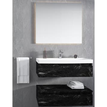 Badmeubel Hilo Zwart Marmer 80CM (Badkamermeubels), Ophalen of Verzenden, Nieuw