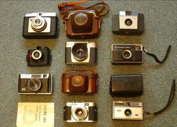 Kodak, Voigtländer, Ilford, Diana, Futura, halina nstamatic, Nieuw