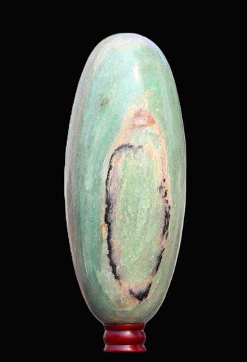 Grote Birmese jade Lingam – met de hand uitgehouwen groene