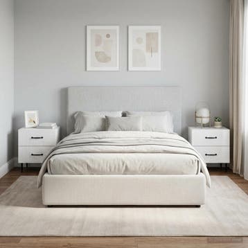 vidaXL Nachtkastje 2 st Hoogglans Wit 43 x 34,5 x 47,5 cm, Minder dan 45 cm, Verzenden, Nieuw, Minder dan 55 cm