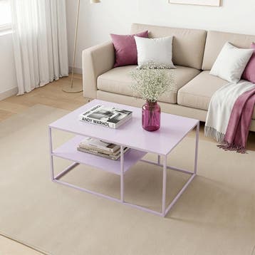 Salontafel Solund met plank 45x90x60 cm lila [en.casa], Huis en Inrichting, Verzenden, Nieuw