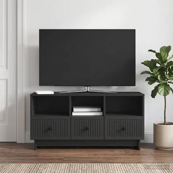 vidaXL TV-kast met lade Zwart 102 x 34,5 x 50 cm Bewerkt, Huis en Inrichting, Kasten | Televisiemeubels, Minder dan 50 cm, Verzenden