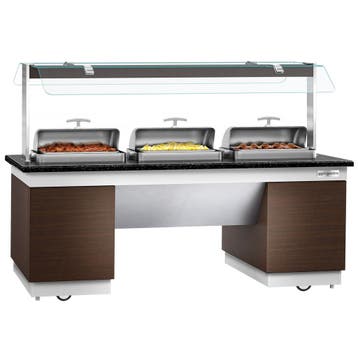 GGM Gastro | Buffet warmhoud DUBLIN - 2300mm - met 3 chafing, Verzenden, Nieuw in verpakking
