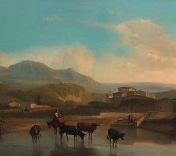 Jacques Rosseels (1828-1912) - Italiaans landschap met, Antiek en Kunst
