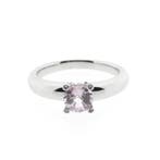 Witgouden Phlox ring gezet met roze saffier en diamante..., Gebruikt, Overige kleuren, 19 tot 20, Ophalen of Verzenden