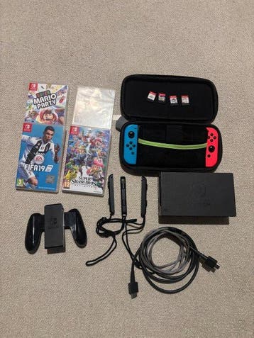 Nintendo - Switch Neon - Videogameconsole + games, Nieuw