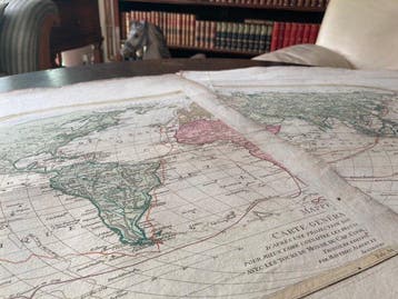große kolorierte Weltkarte - wereld; Gebrüder Lotter - James, Boeken, Nieuw