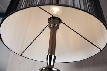 Staande lamp LUCIE 160 cm met zwarte nylon kap in barokstijl, Ophalen of Verzenden, Nieuw