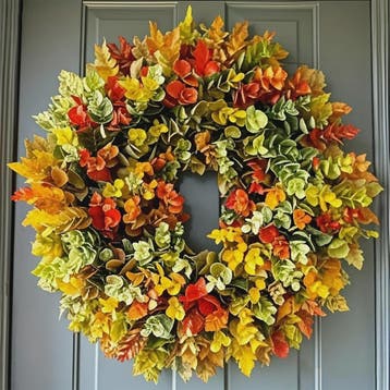Elegante Kunstbloemen Krans - Realistische Herfstbladeren vo, Huis en Inrichting, Verzenden, Nieuw