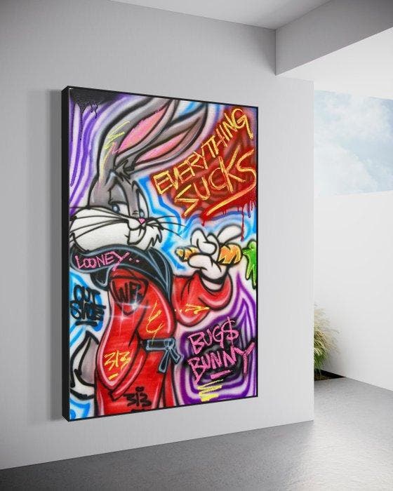 Outside313 - Bugs Bunny - Everything Sucks, Antiek en Kunst, Kunst | Schilderijen | Modern