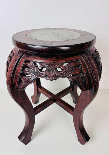 Bijzettafel - Hout, Marmer - China