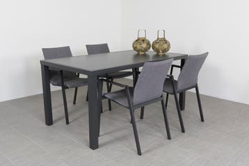 VDG Lima antraciet/Alma 160 cm. tuinset - 5-delig, Verzenden, Nieuw, Overige materialen, Tuinset