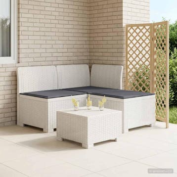 vidaXL 3-zits tuinbank met kussens in rattanlook 3-zits PP, Verzenden, Nieuw