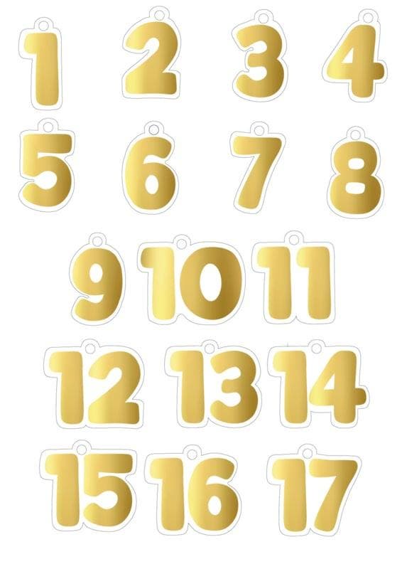24 Luxe nummers aftelkalender 1-24 - Adventskalender -, Diversen, Wenskaarten, Nieuw, Ophalen of Verzenden
