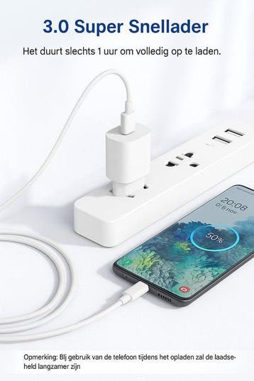 USB-C Oplader – Geschikt voor iPhone 15/16 & Samsung Galaxy, Ophalen of Verzenden, Nieuw