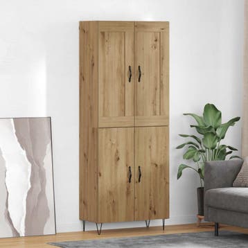vidaXL buffetkast Artisan Eiken 69,5 x 34 x 180 cm Bewerkt, Minder dan 50 cm, Verzenden, Nieuw, Minder dan 100 cm