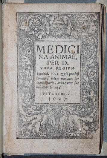 Urbanus Rhegius - Medicina Animae Per D. Vrra. Regivm - 1537