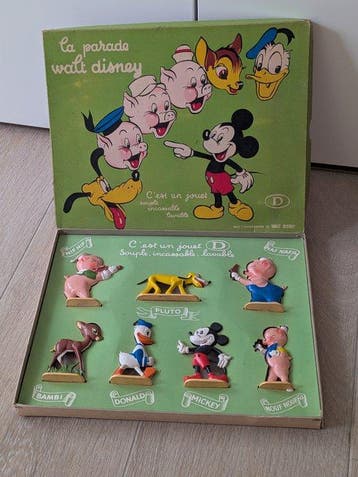 Mickey Mouse - 7 Figurine - Delacoste - 1945, Nieuw