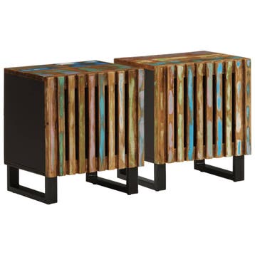vidaXL Nachtkastjes 2 st 40x34x46 cm massief gerecycled hout, Verzenden, Nieuw, Hout