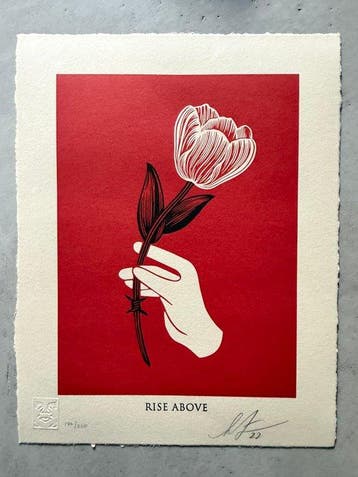 Shepard Fairey (OBEY) (1970) - Rise Above - Barbwire Flower