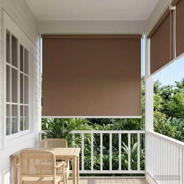 vidaXL Buitenrolgordijn UV-bescherming Taupe 100 x 230 cm (B, Verzenden, Nieuw