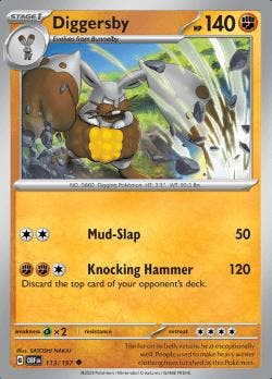 Diggersby 113/197 reverse holo Obsidian flames, Ophalen of Verzenden, Nieuw, Losse kaart, Foil