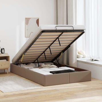 vidaXL Bedframe zonder matras 120x200 cm kunstleer, Overige materialen, Bruin, Verzenden, Nieuw