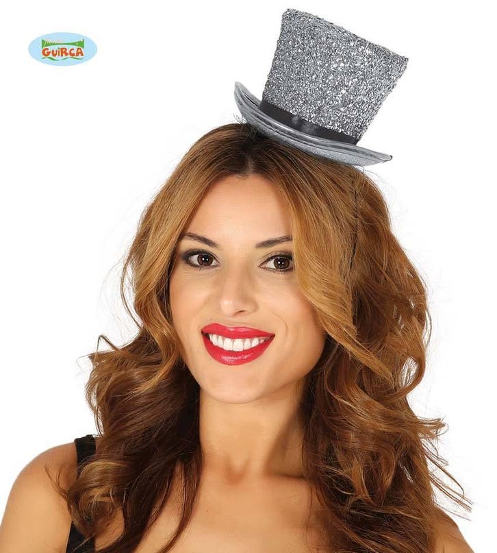 Hoge hoed glossy zilver, Kleding | Dames, Carnavalskleding en Feestkleding, Nieuw, Ophalen of Verzenden