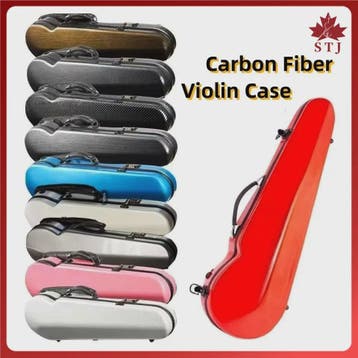 Multicolor Carbon Fiber Vioolkist 4/4 & 3/4 met Hygrometer -, Verzenden