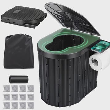 Draagbaar Camping Toilet met Deksel & Toiletrolhouder - Nood, Verzenden, Nieuw