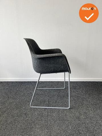 Vepa Felt vergaderstoel - Grijs met blauwe zitting, Vergader- of Presentatieruimte, Ophalen of Verzenden, Gebruikt, Stoel