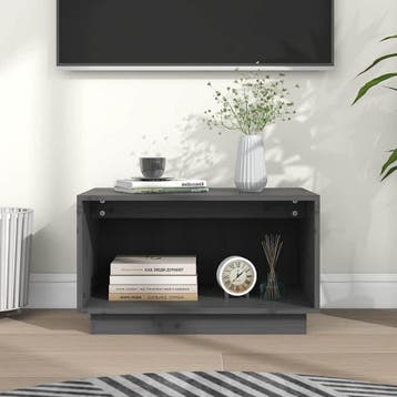 vidaXL Tv-meubel 60x35x35 cm massief grenenhout grijs, Huis en Inrichting, Kasten | Televisiemeubels, Verzenden, Nieuw, 50 tot 100 cm