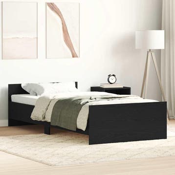 vidaXL Bedframe zonder matras 90x200 cm spaanplaat zwart, 90 cm, Eenpersoons, Verzenden, Zwart