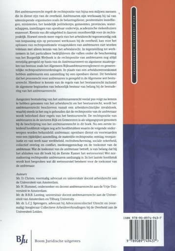 Inleiding Nederlands ambtenarenrecht / Boom Juridische, Boeken, Verzenden, Zo goed als nieuw, D. Christe