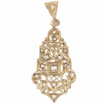 Hanger - 18 karaat Geel goud - 8.40ct. tw. Diamant