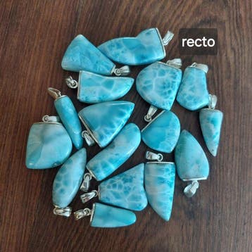 Set Larimar uit de Dominicaanse Republiek. Natuursteen.