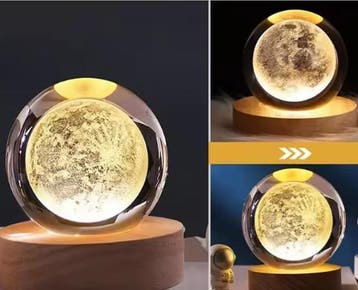 Bijvoorbeeld: 3D Kristallen Bol Nachtlamp – LED Sfeerlamp US, Huis en Inrichting, Lampen | Tafellampen, Verzenden, Nieuw