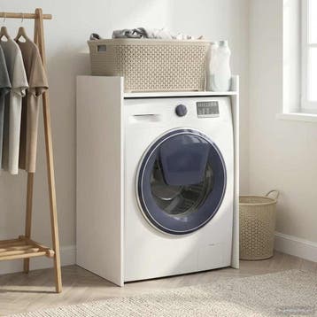 vidaXL Wasmachinekast met opslag Wit 67,5 x 48 x 97 cm, Huis en Inrichting, Kasten | Overige, Verzenden, Nieuw