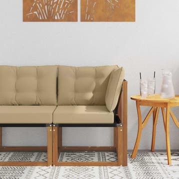 vidaXL Buiten Hoek Sofa Massief acaciahout en Textilene Stof, Verzenden, Nieuw