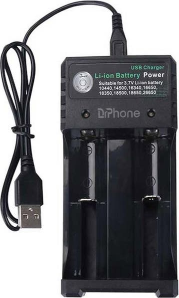 DrPhone BC2S - Batterij USB Oplader - 2 Sloten - 10440 - 145, Verzenden, Nieuw