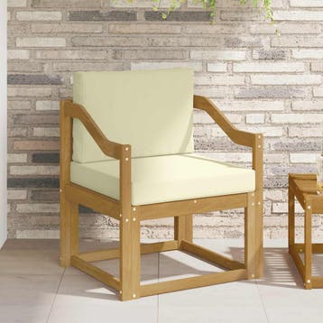 vidaXL Tuinbank Polyester Wit en Crème, Tuin en Terras, Verzenden, Nieuw