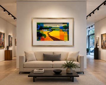 Ton Schulten Goud gele akkers 2002 Certified Art (XL), Ingelijst, Ophalen of Verzenden, Landschappen, Lithografie