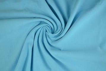 French Terry – Aqua blauw, Blauw, 120 cm of meer, Ophalen of Verzenden, Polyester