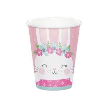 Roze Feestbekers Konijn (8st), Ophalen of Verzenden, Nieuw