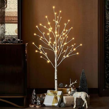 Kerstboom met LED - 90cm - 60 LEDs - Warm wit - Wit, Ophalen of Verzenden, Nieuw
