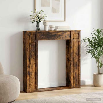 vidaXL Haardomlijsting Gerookt eiken 100 x 20 x 100 cm, Verzenden, Nieuw